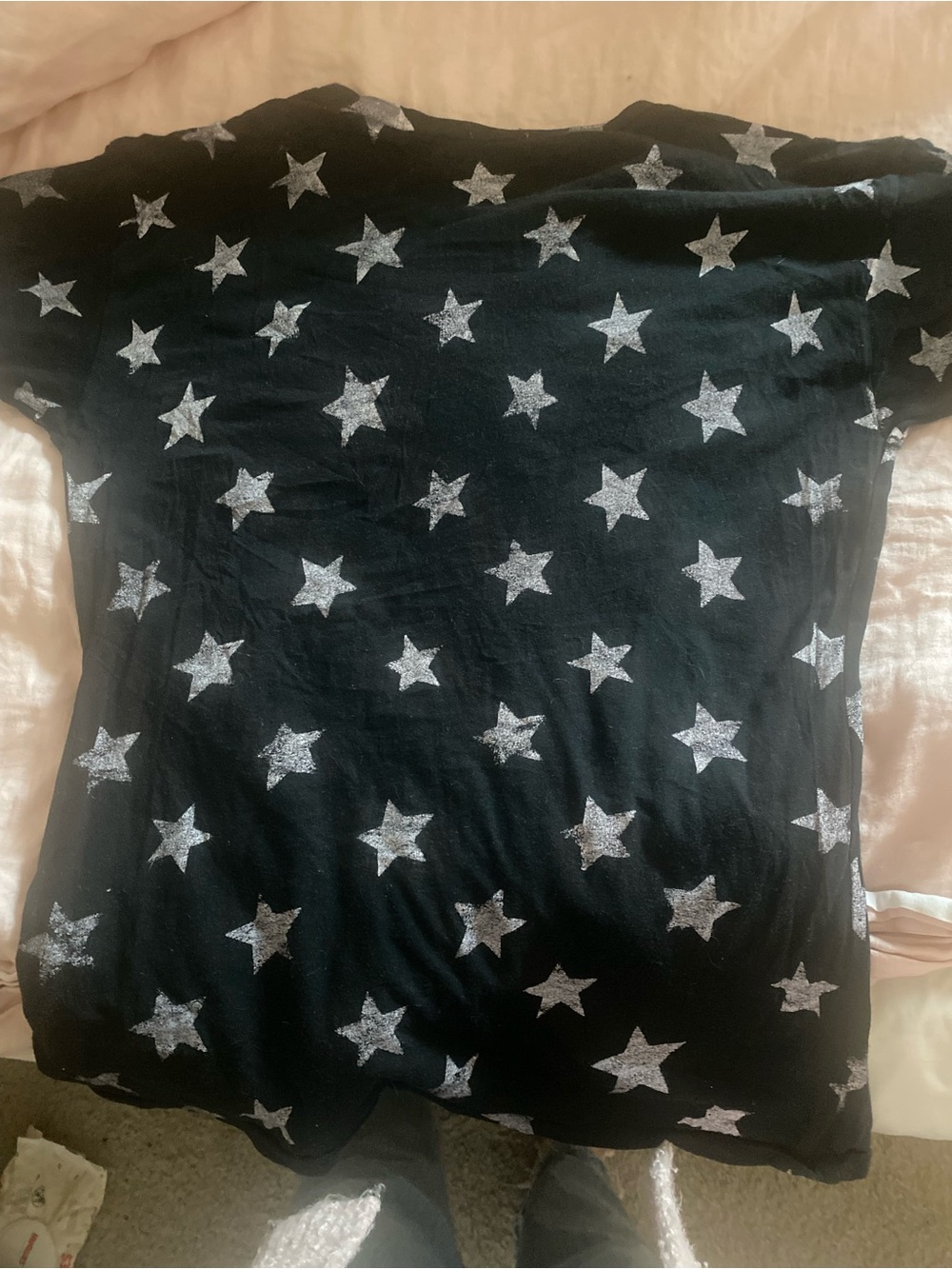 Denim & Supply Ralph Lauren Black Tee with Silver Star Print